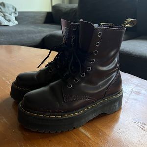 Dr. Martens Jadon Burgundy Platform Boots